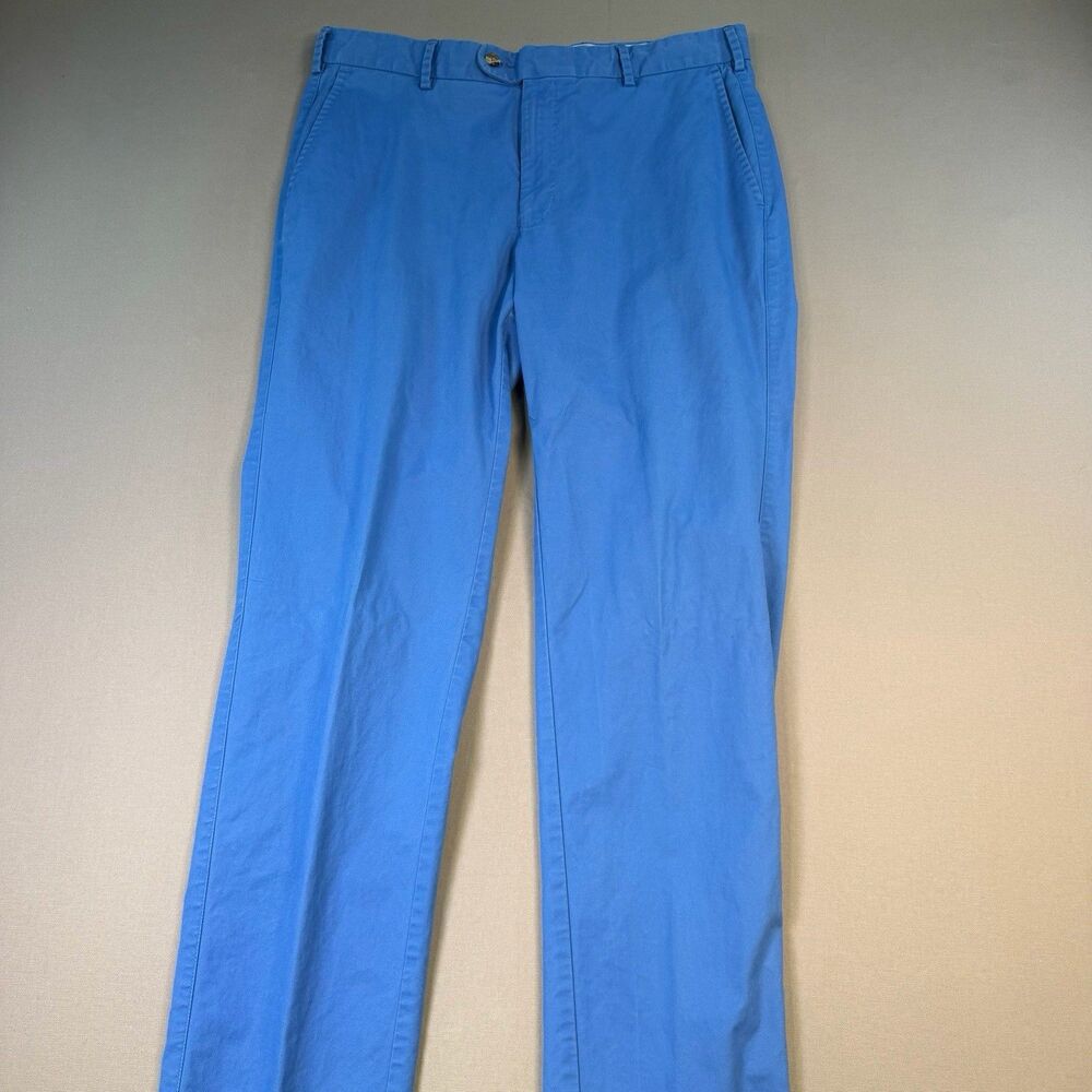 Peter Millar Crown Crafted Pants Mens 33x33 Blue Solid Tailored Performance EUC